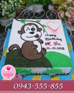 Bánh vẽ ck tặng sinh nhật vk yêu tuổi khỉ