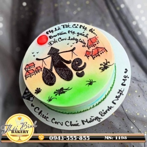 Bánh mẹ nghệ thuật ngôi nhà tặng mẹ yêu