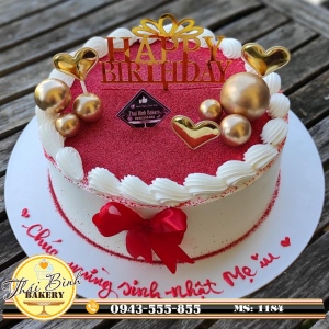 Bánh redves cắm bóng vàng dễ thương tặng Mẹ yêu