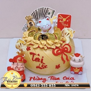 Bánh kem mèo thần tài