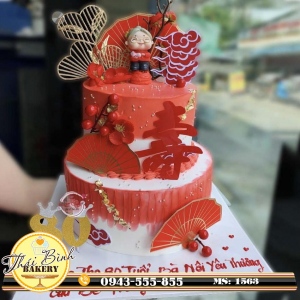 Bánh kem 2 tầng mừng thọ bà 80 tuổi