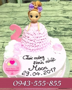 Bánh kem 3D tặng bé gái tông hồng