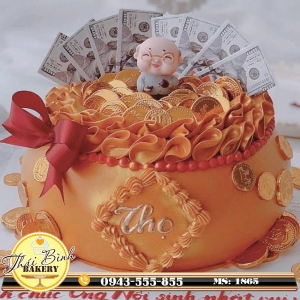 Bánh kem hũ hình mừng thọ ông tuổi 75