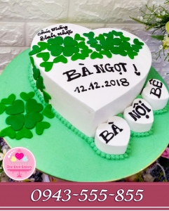 bánh trái tim xanh tặng sinh nhật bà nội