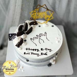 Bánh kem đôi bàn tay móc nghéo kèm orion 