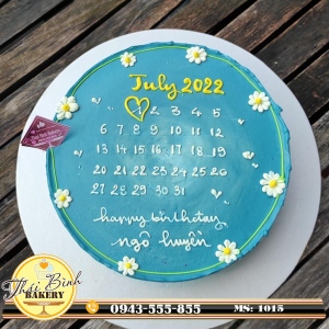 Bánh kem tờ lịch tháng 7/2022 tặng bạn Ngô Huyền