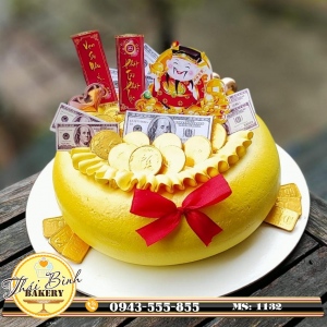 Bánh kem hũ vàng ông thần tài mừng ngày thần tài