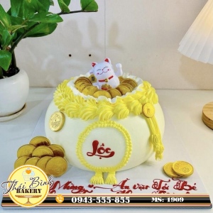 Bánh kem túi tiền tài lộc ngày thần tài
