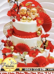 Bánh kem ông bà thọ 3 tầng mừng thọ tuổi 70
