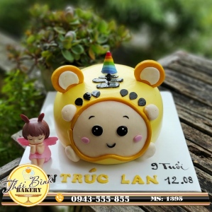 mẫu bánh kem con hổ 3d kute