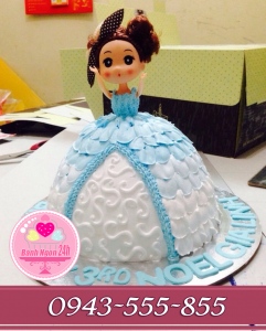 Bánh búp bê váy xanh biển tặng bé gái