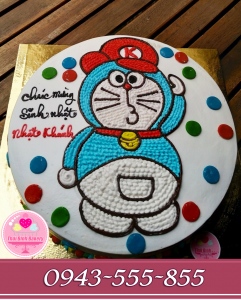 Bánh vẽ mèo máy doremon sinh nhật bé con