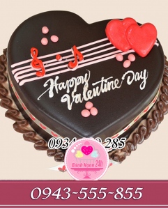 Bánh trái tim socola đen valentine tình yêu lãng mạn