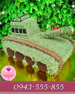 xe tăng 3d tạo bằng bánh kem tặng con yêu