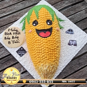 Bánh kem tạo hình trái ngô 3D tặng con yêu bắp bắp 8 tuổi