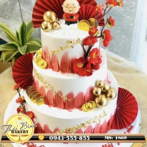 Bánh kem ông thọ pha trà đỏ