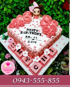 bánh kem búp bê tặng sinh nhật bé gái mỹ chi